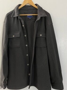 Northcrest Men's Charcoal Button-Up Shirt Jacket